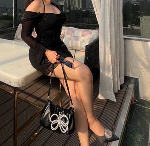 Black Sweetheart Neck Mini Dress