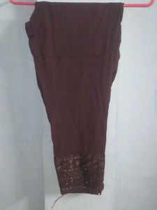Brown Embellished Leggings