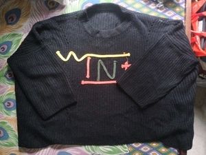Black "WIND" Knit Sweater