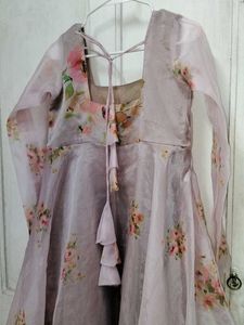 Floral flared kurta organza