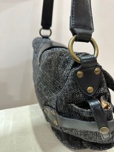 Vintage-Style Black Shoulder Bag