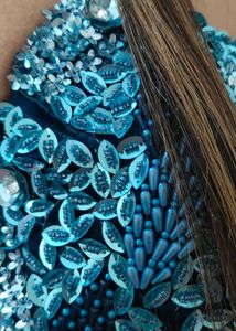 Teal Ruffle Detail Party Dress