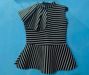 Striped Peplum Top