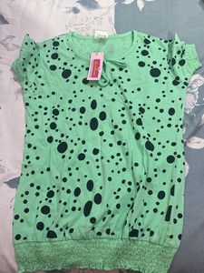 Cute Green Polka Dot Top
