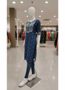 Embroidered Blue Kurta