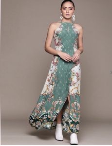 LABEL RITU KUMARFloral Print Fit & Flare Dress