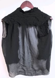 Black Sheer Ruffled Blouse (Woman)