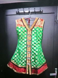 Green & Gold Embellished Kurti