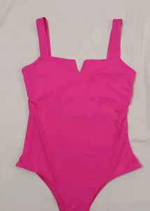 Shein Pink V-Cut Front Bodysuit