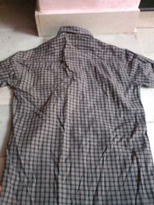 Gray Plaid Button-Down Shirt