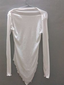 White One Shoulder High Low Trendy Top