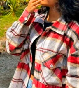 Red &amp; White Plaid Flannel Shirt
