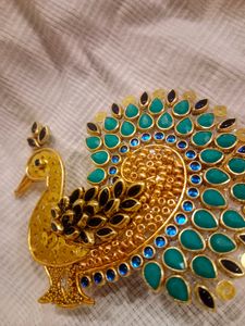 Peacock Hair Center Clip And Lotous Bangles
