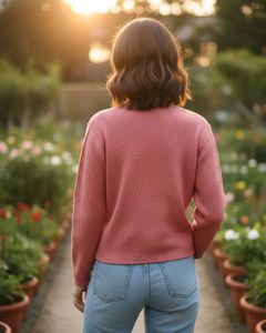 Oswal Warmth: Classic Peach Wool Cardigan