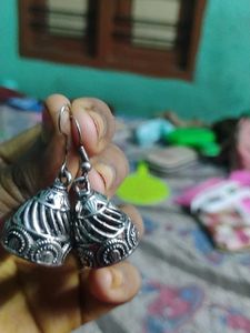 Silver Jhumka Earrings
