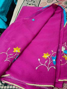 Rose Pink Colour Saree
