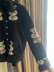 Black Shirt With Embroidery