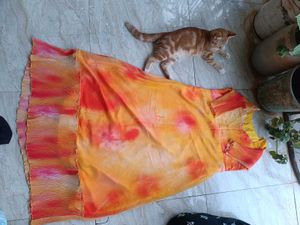 Orange Tie-Dye Dress