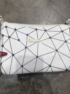 Totally New White Geometric Crossbody Bag