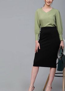 Green V-Neck Top