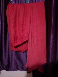 Red Ethnic Dress with Mirror Work