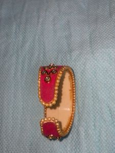 Pink Kundan Adjustable Kada