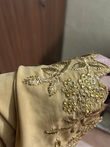 Gold Cut Work Half Saree Dupatta