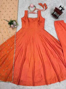 Anarkali Suit With Lace And Sequence Work
