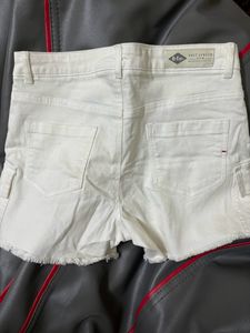 White Denim Shorts