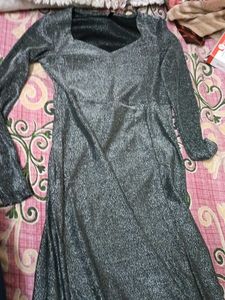 Sparkly Silver Midi Dress