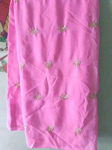 Pink Embroidered Saree