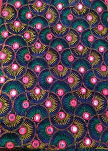 Blue Silk Saree with Floral Border