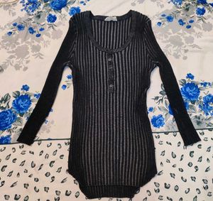 vintage Y2K Striped Long Sleeve Top