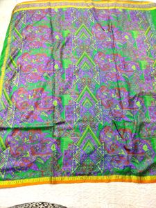 ✨ Green &amp; Purple Pure Silk Saree💚💜Light Weight