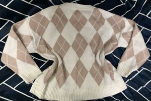 Korean Check Aesthetic Oversized Sweaters