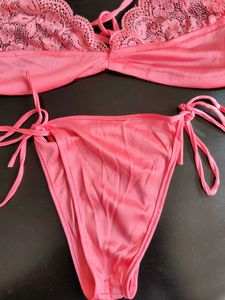 Pink Lace Bikini Set