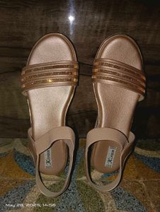 Rose Gold Platform Wedge Sandals