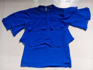 Royal Blue Ruffle Top