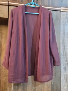 Wine Color Georgette Shrug