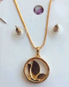 Rose Gold Butterfly Pendant Set