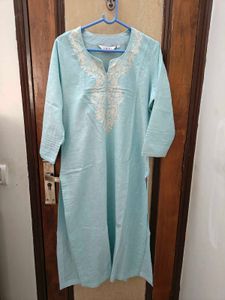 Elegant Blue Embroidered Kurta with shalwar