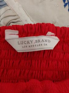 Red Long Sleeve Ruffle Top