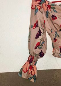 Floral Print Smocked Top