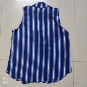 Striped Sleeveless Blouse