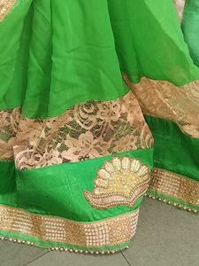 Heavy Work Pure Georgette Saree