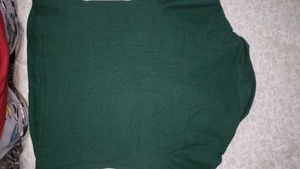 Green Ribbed Polo Top