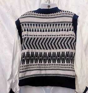 Y2k Patterned Knit Vest Sweater 🖤