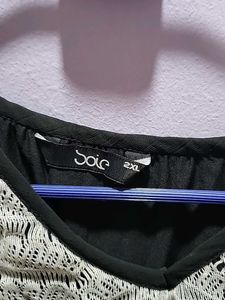 Lace Detail Black Dress