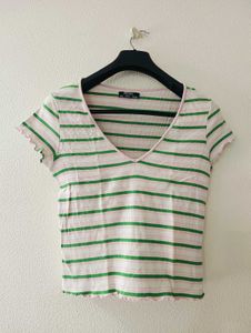 Bershka Striped Crop Top