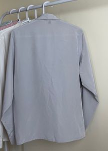 Elegant Gray Button-Down Top